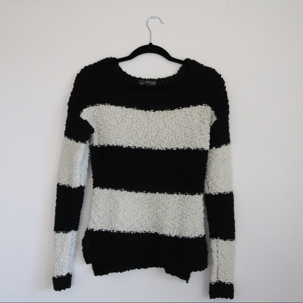 Black and white striped sweater